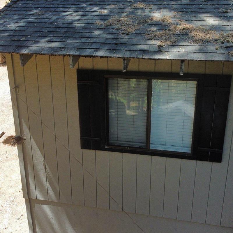 Seamless steel gutters with Leaf Blaster guards on roof Seamless steel gutters with Leaf Blaster guards on roof