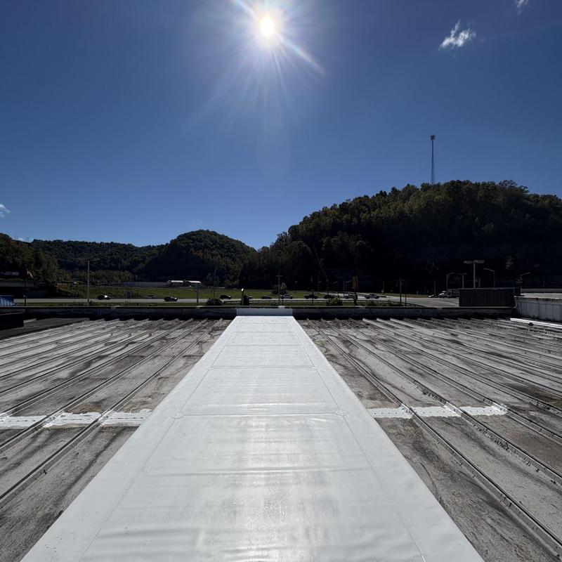 Flexion XL PVC membrane on metal roof section