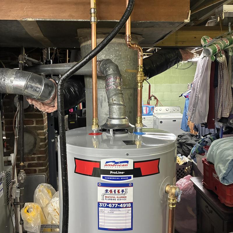 Gas water heater with new copper piping installation