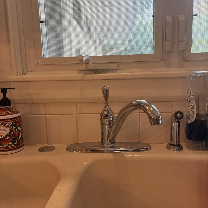 Kitchen faucet with new hot and cold shut off valves