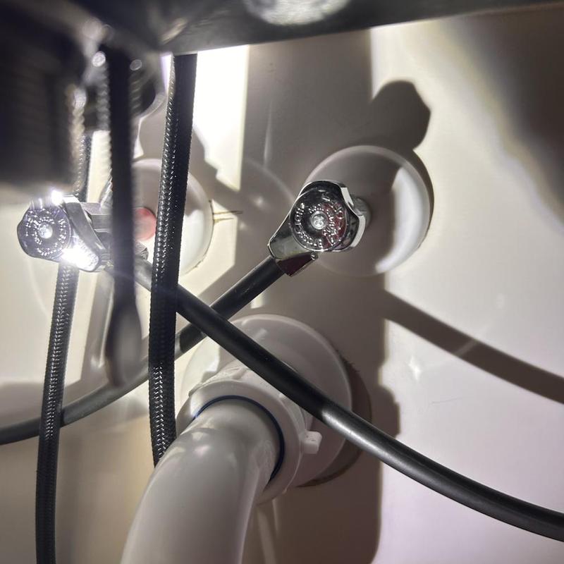 Tankless water heater inlet valves and supply lines