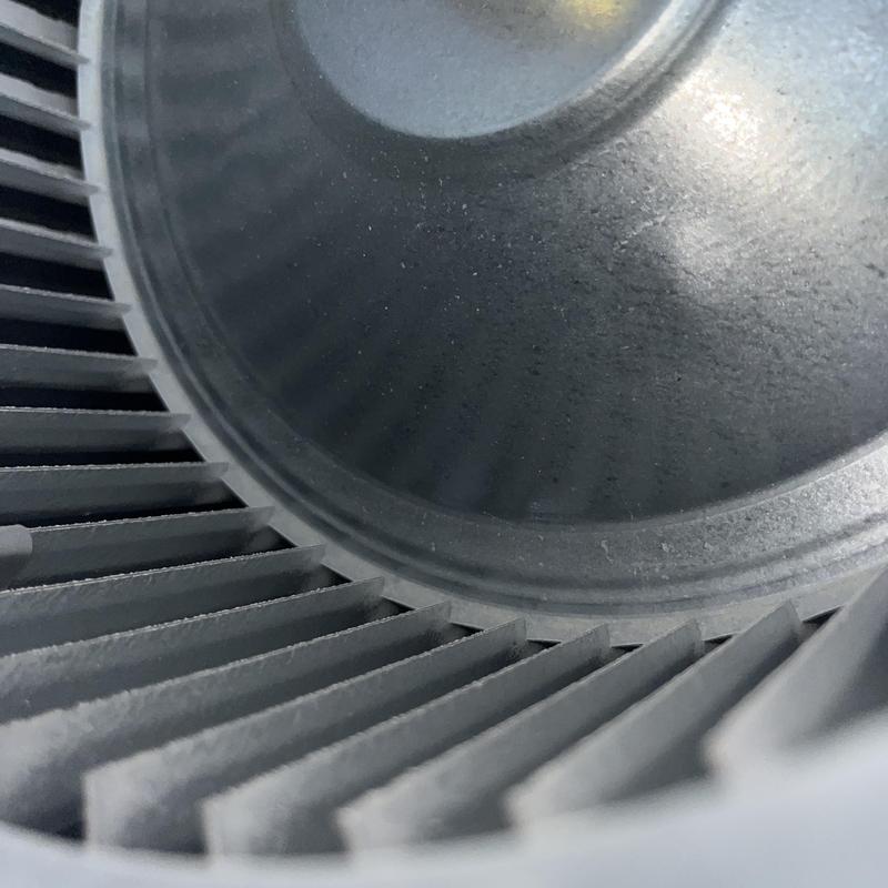 Air handler blower wheel during preventative maintenance check