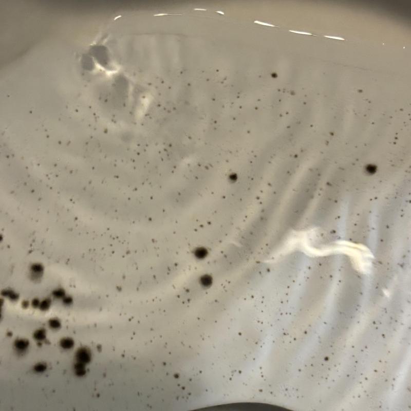 Kitchen sink drain water with black sediment particles