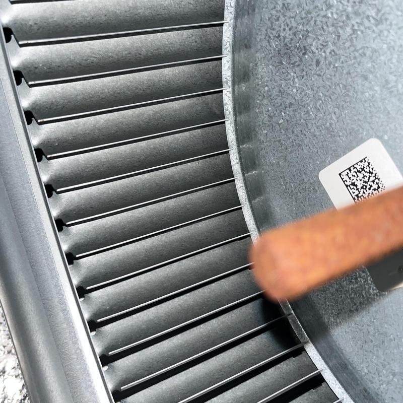 HVAC blower wheel close-up during maintenance check