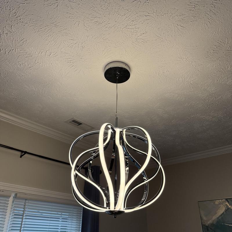 Modern LED chandelier lighting installation in room