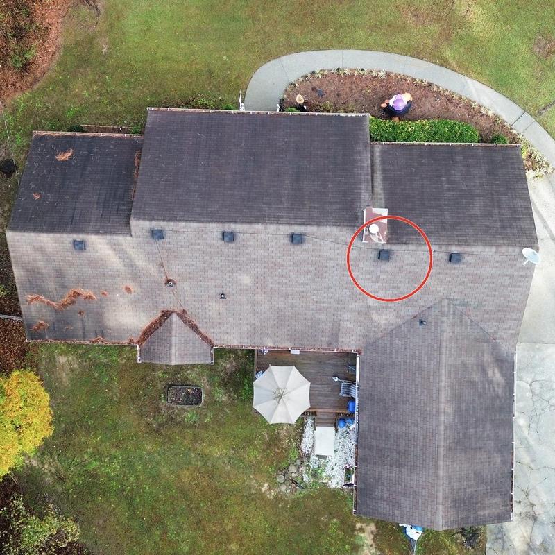 Chimney flashing and damaged roof shingles replacement