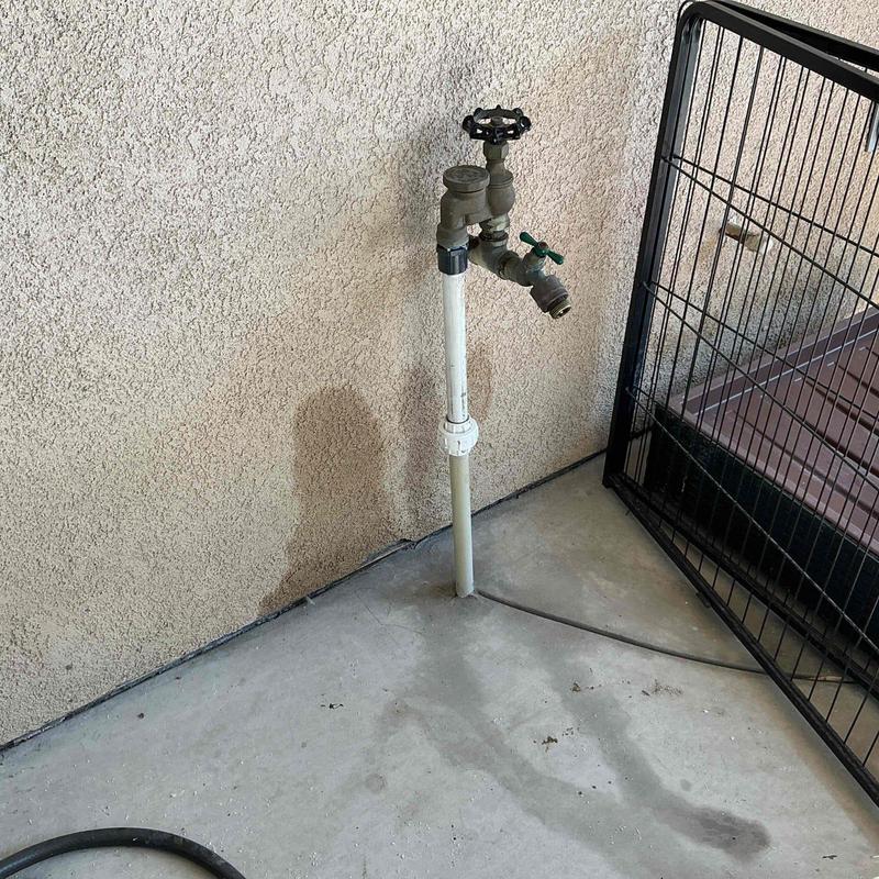 PVC pool fill line with new union fitting