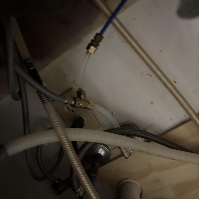 Bathroom faucet angle stop valves and plumbing lines