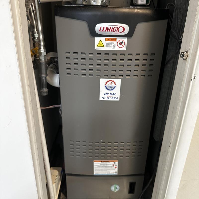Lennox gas furnace installed in utility closet