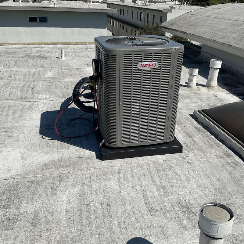 Lennox rooftop HVAC outdoor unit installation
