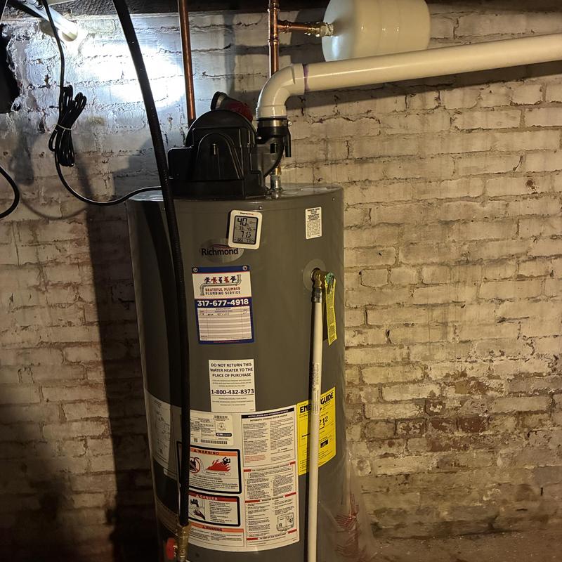 Water heater hot and cold water pipes replacement above heater