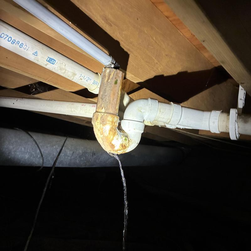 Kitchen drain pipe leaking under floorboards