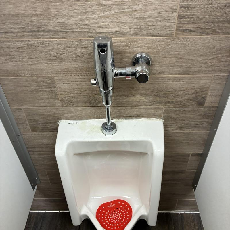 Urinal flushometer with manual override button replacement