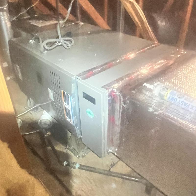 EL180UH furnace and coil in attic installation