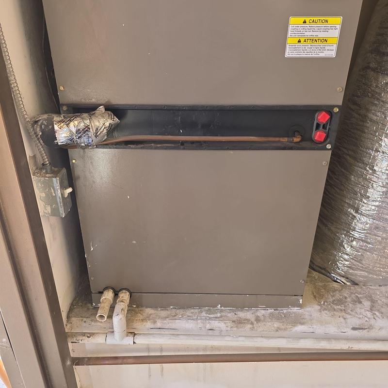 Air handler unit with copper refrigerant line and piping