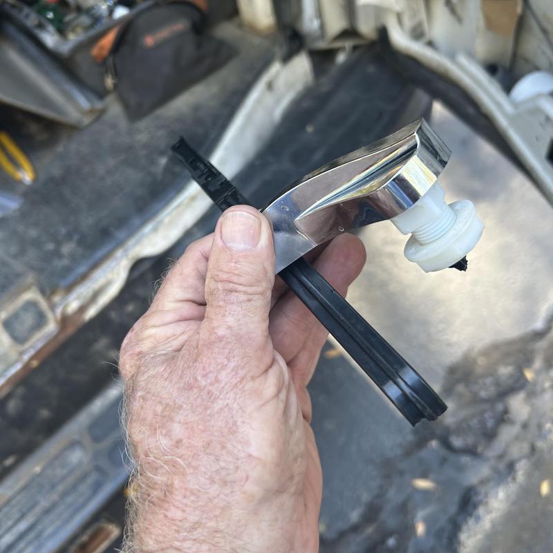 Toilet handle replacement with metal lever part