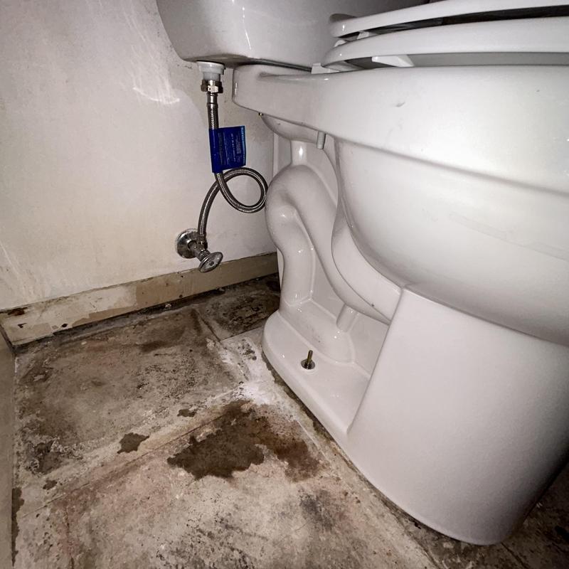 ADA compliant toilet installation with water supply line