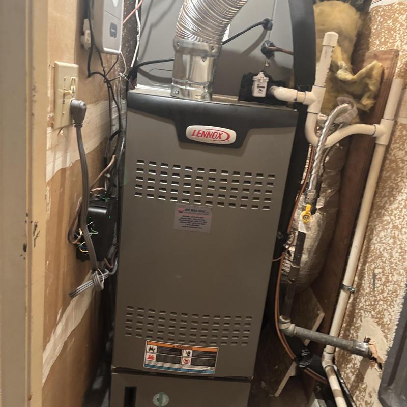 Lennox SL280UH furnace installation in utility closet