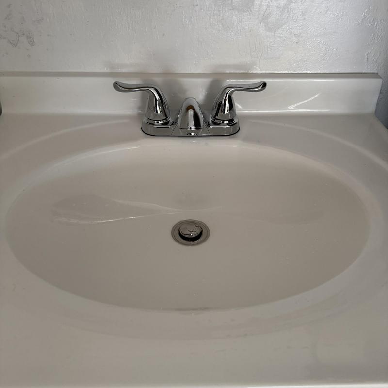 Bathroom sink faucet and vanity installation with testing