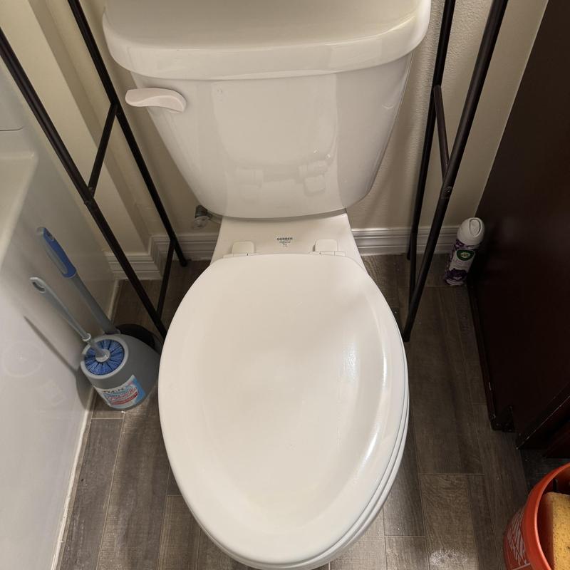 Toilet with replaced wax ring and fill valve