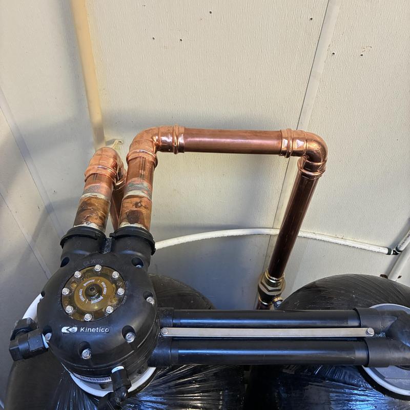 Water softener with new copper bypass plumbing