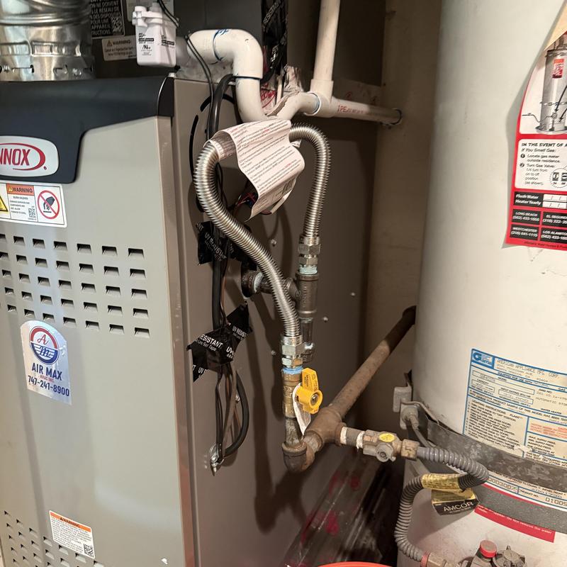 EL180UH Furnace with new flexible gas lines installed