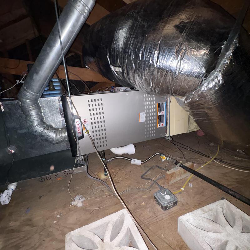 EL180UH Furnace with ductwork in attic space