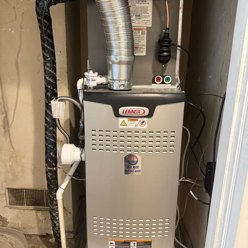 Lennox SL280UH furnace installation in closet