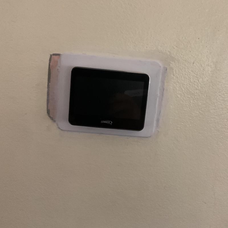 Lennox thermostat installation with patch wall
