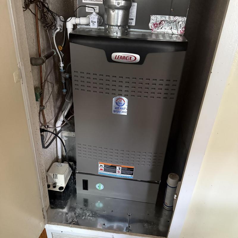Lennox SL280UH furnace installed in utility closet