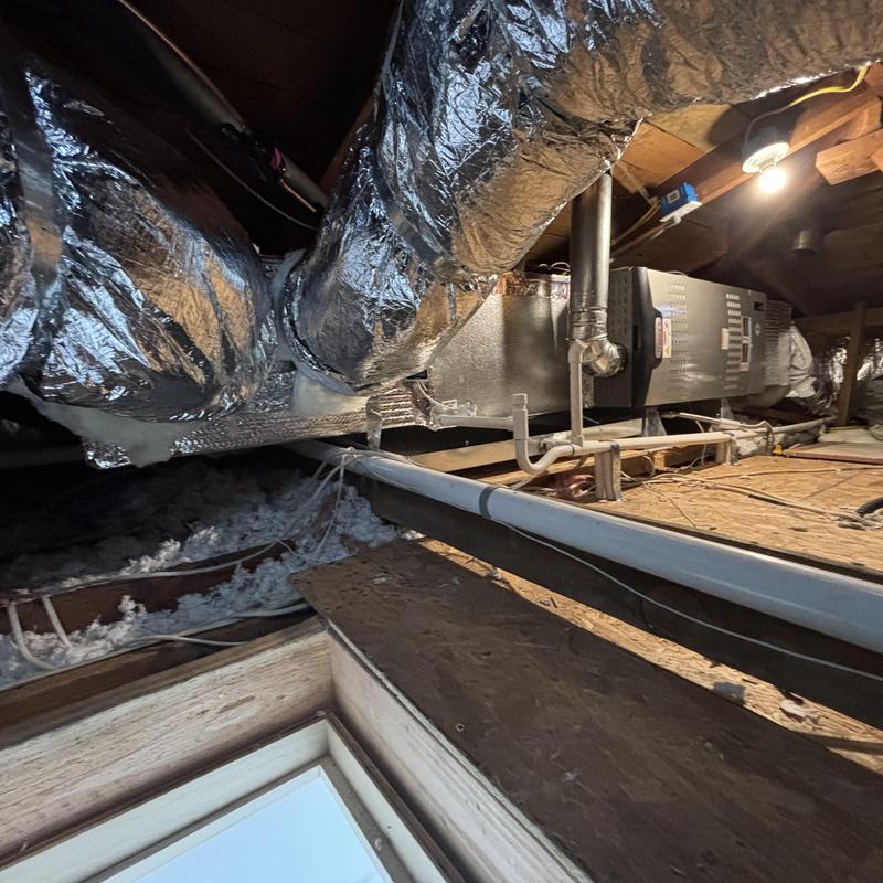 Furnace and R8 ducting installation in attic space