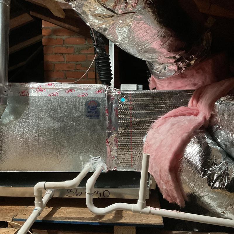 Furnace coil with R8 ducting and insulation