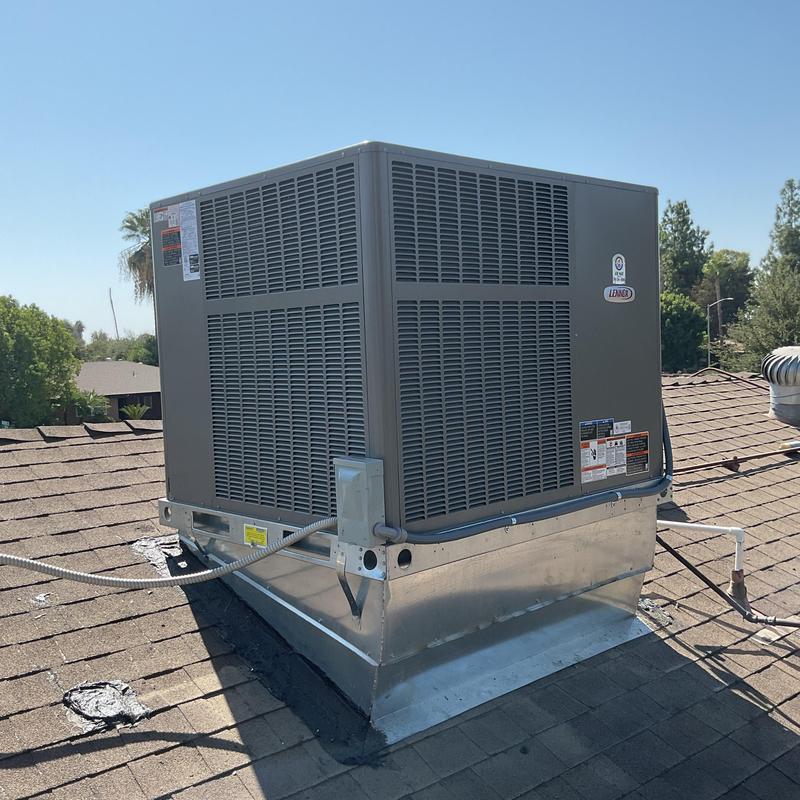 Package Unit LRP13GX on residential roof in Burbank CA