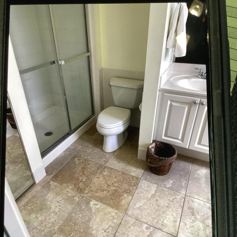 Toilet with new flange and wax ring installation