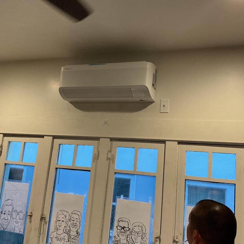 Mini split air conditioner wall unit installation above doors Mini split air conditioner wall unit installation above doors