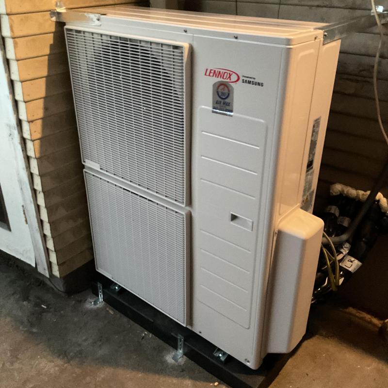 Multi-zone Lennox mini split outdoor unit installed Multi-zone Lennox mini split outdoor unit installed