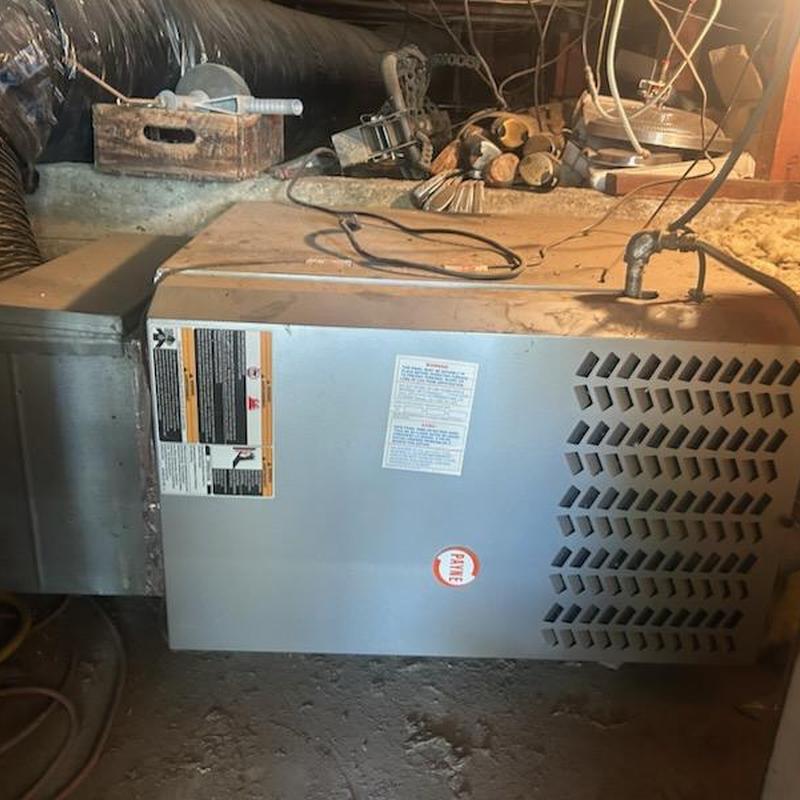EL180UH furnace unit installation in basement area