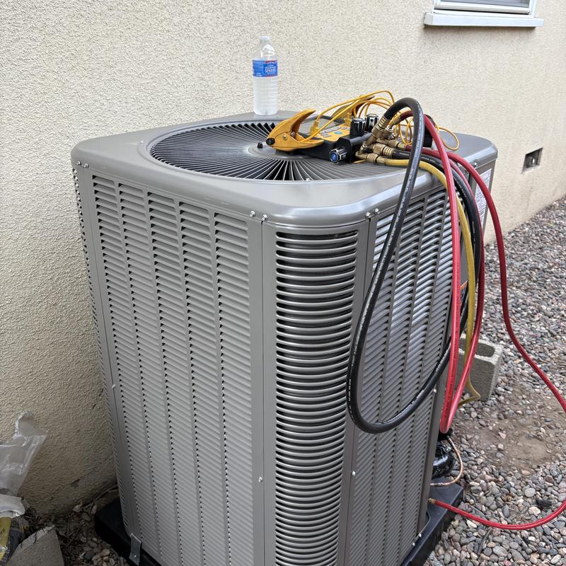 ML14KC1 condenser unit with diagnostic hoses attached