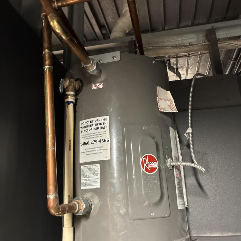 Water heater T&P valve and copper piping installation
