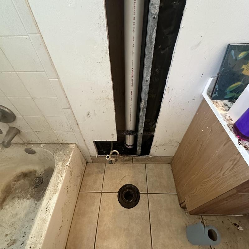 PVC drain pipe replacement between condo walls