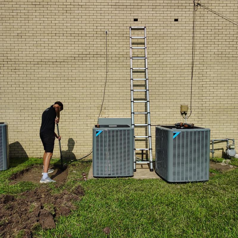 Copper lineset installation near outdoor HVAC units Copper lineset installation near outdoor HVAC units