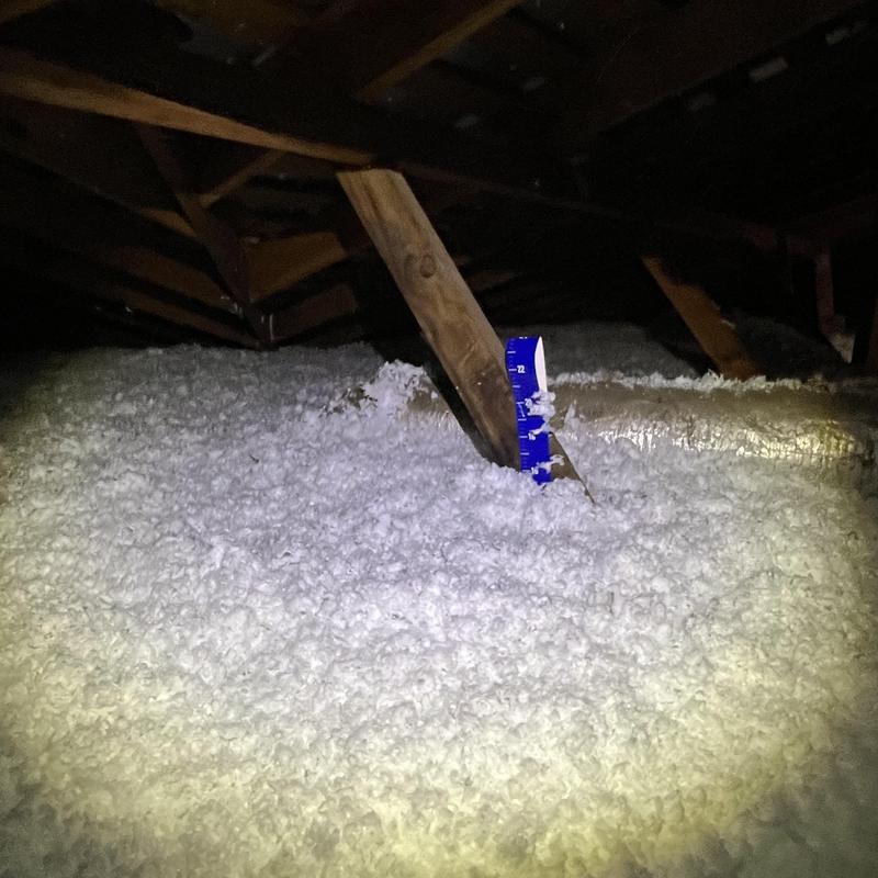 Attic loose-fill insulation with depth measurement