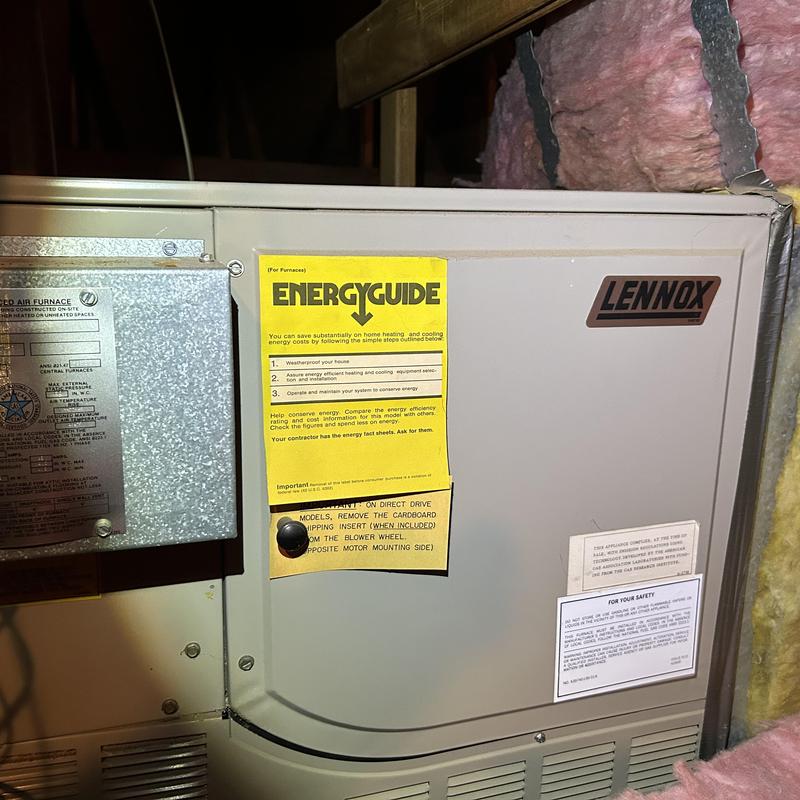 Lennox SL280UH furnace installed in attic space