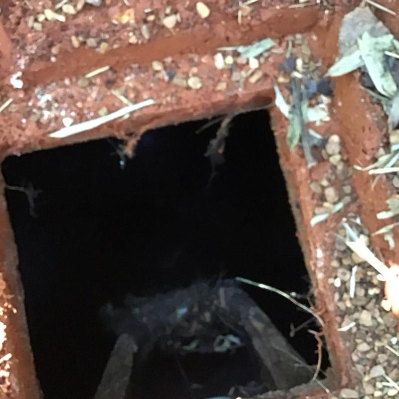 Inlet side tank with chain link fence above