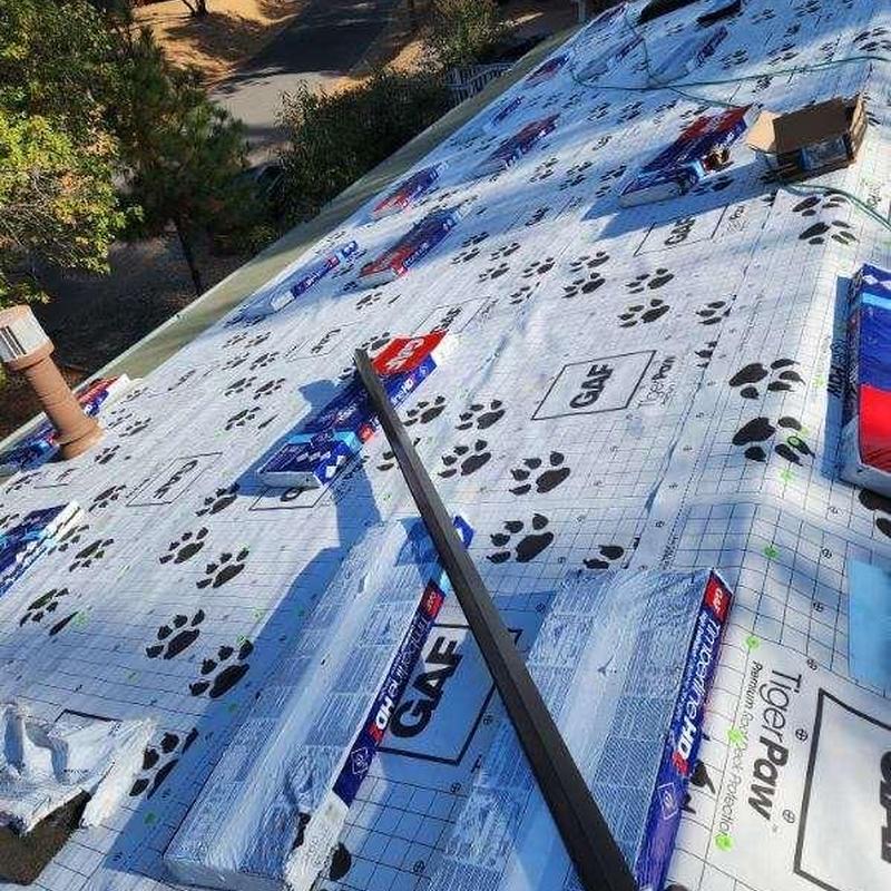 GAF Tiger Paw synthetic roofing underlayment installation