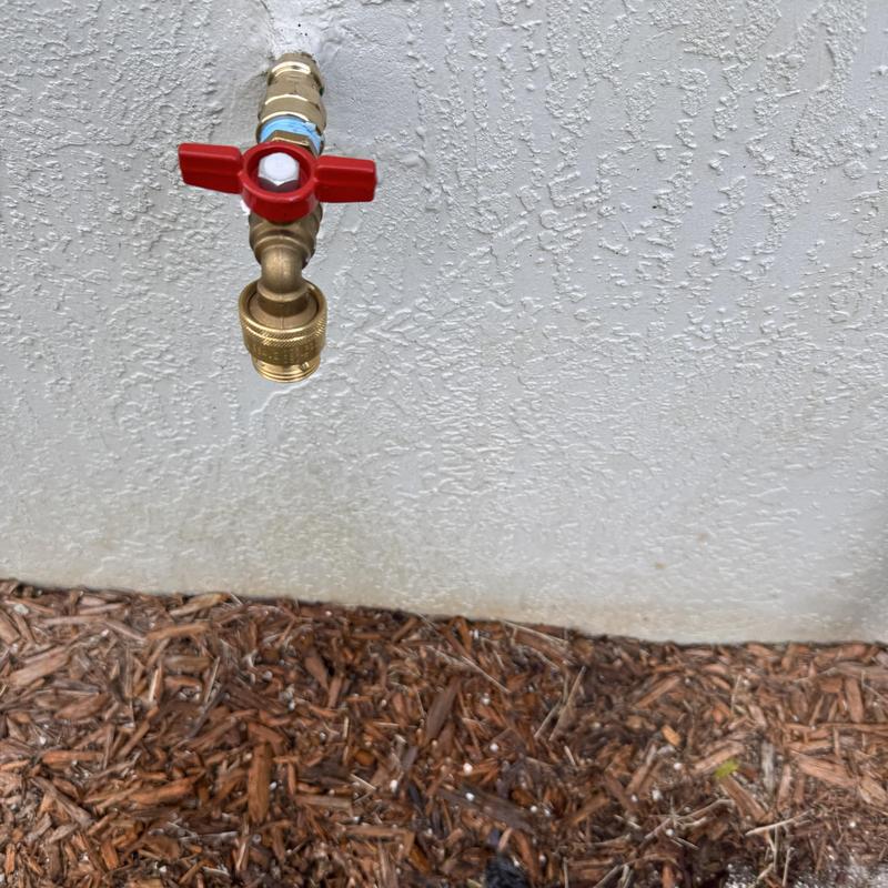 Quarter turn hose bib with female adapter on copper line