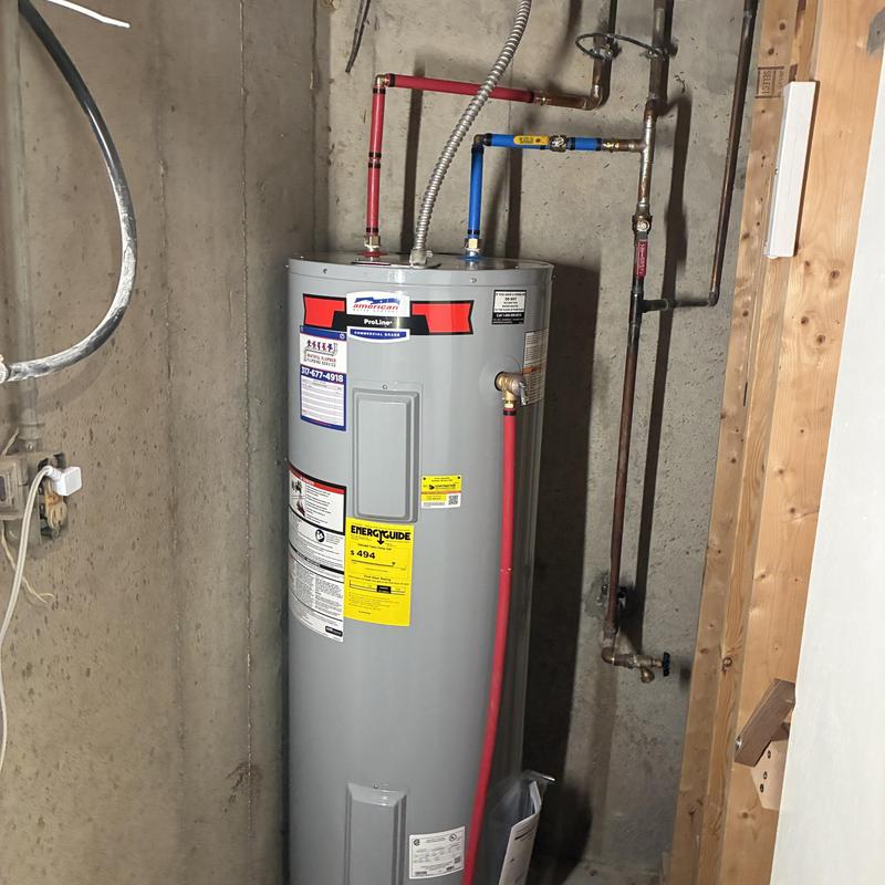 50 gallon electric water heater with plumbing connections