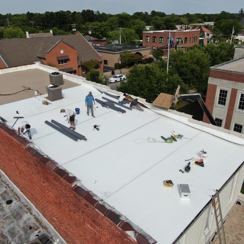 GAF TPO commercial flat roof installation in Lexington