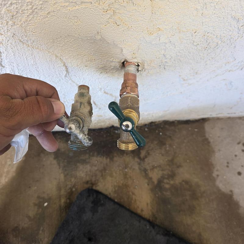 Hose bib replacement with copper adapter fitting