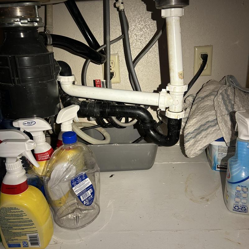 Kitchen sink drain pipes with new slope and connections